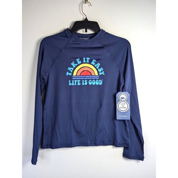 Life is Good Rash Guard Kids Size XL Long Sleeve UPF 50+ Summer Beach Swim NEW - Picture 1 of 8